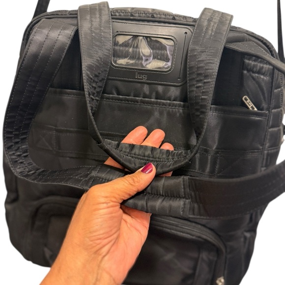 Lug Overnight Travel Gym Tote Puddle Jumper in Quilted Black - with Long Strap - Picture 8 of 16